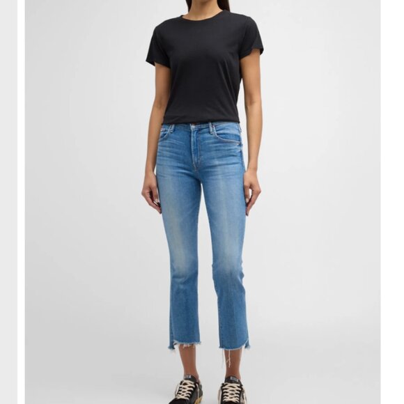 Mother The Insider Crop Step Fray Jeans Size 26 Mid Rise - Picture 1 of 13